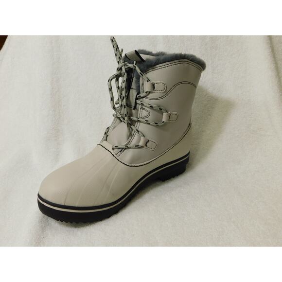W631 Jbu Stone White/Black Brisky Lace-up Casual Water-resistant Boots - 8 M - Picture 2 of 5